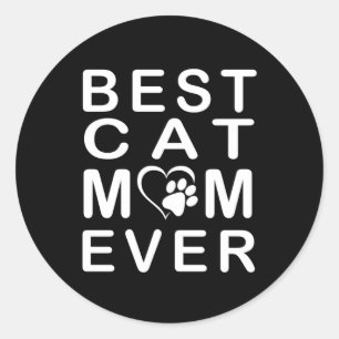 Adesivo Redondo Melhor mãe de gatos