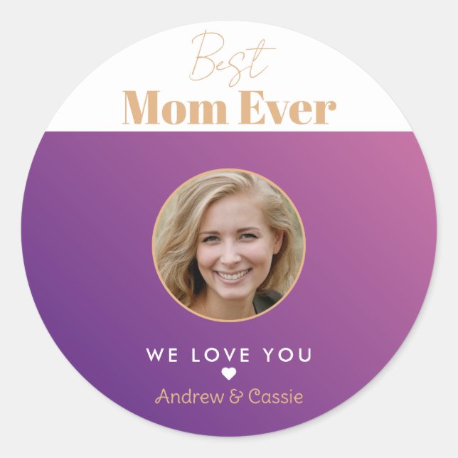 Adesivo Redondo Melhor mãe de sempre (Frente)