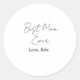 Adesivo Redondo melhor mãe de sempre dia das mães nome data simple