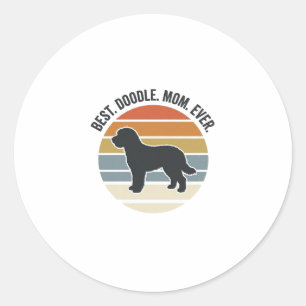 Adesivo Redondo Melhor Mãe Doodle de Todos os Tempos Design de Mãe