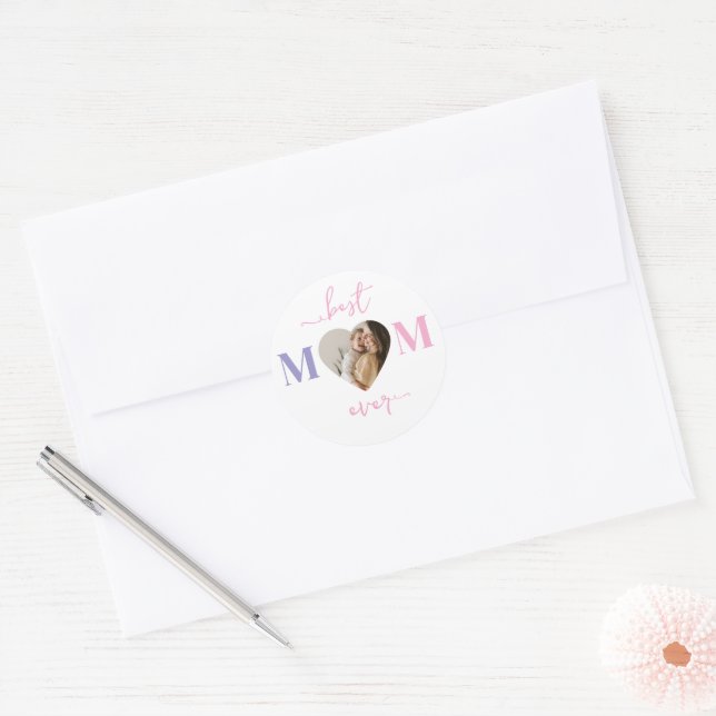Adesivo Redondo Melhor Mãe Nunca Rodada Sticker - Foto Personaliza (Envelope)