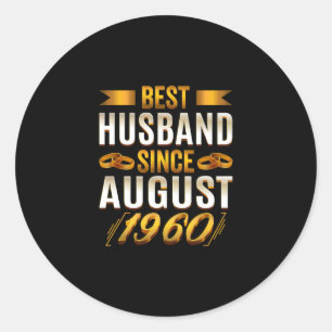 Adesivo Redondo Melhor Marido Desde agosto de 1960 - Engraçado 60