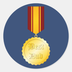 Adesivo Redondo Melhor Medalha de Pai Brooch Dia do Pai