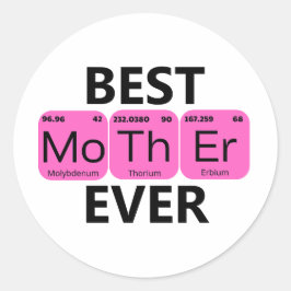 Adesivo Redondo Melhor Mesa Periódica da Mãe