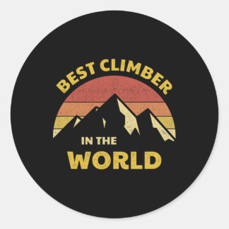Adesivo Redondo Melhor Montanhista Climber Do Mundo Montanha Cli