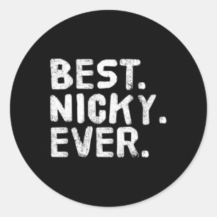Adesivo Redondo Melhor. Nicky. Nunca. Gi De Piada De Nome Personal