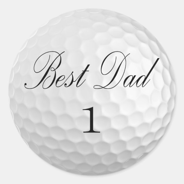 Adesivo Redondo Melhor Pai 1 Golf Ball Sticker (Frente)