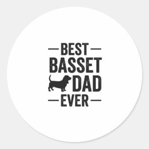 Adesivo Redondo Melhor Pai Basset de Todos os Tempos Camiseta de C