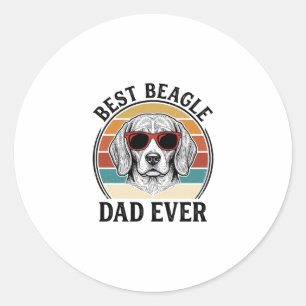Adesivo Redondo Melhor Pai Beagle de Sempre Camisa Vintage de Beag
