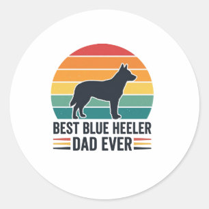 Adesivo Redondo Melhor Pai Blue Heeler de Todos os Tempos Design d