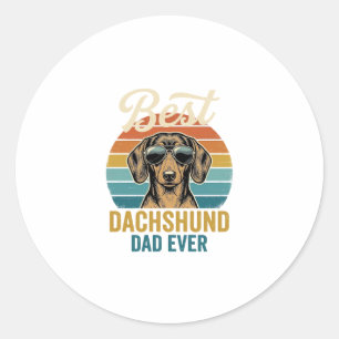 Adesivo Redondo Melhor Pai Dachshund de Todos os Tempos Camisa de 
