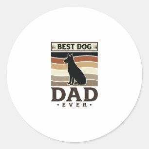 Adesivo Redondo Melhor Pai de Cachorro de Todos os Tempos Design d