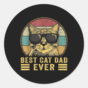 Adesivo Redondo Melhor Pai De Gato Dia de os pais De Presente Pai