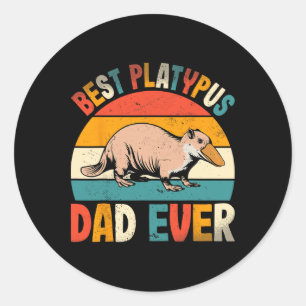 Adesivo Redondo Melhor Pai De Platpus Já Retro Pai De Lover De Pla