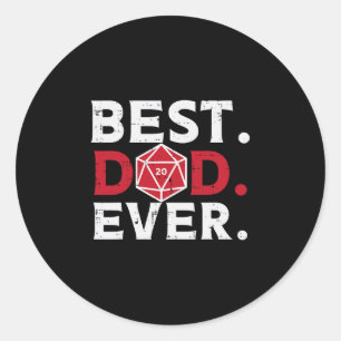 Adesivo Redondo Melhor Pai do Mundo Rpg Engraçado Camiseta de Papa