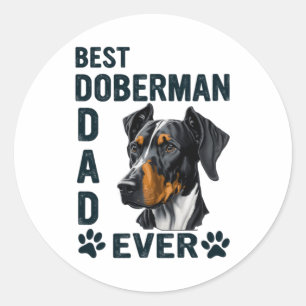 Adesivo Redondo Melhor Pai Doberman Nunca