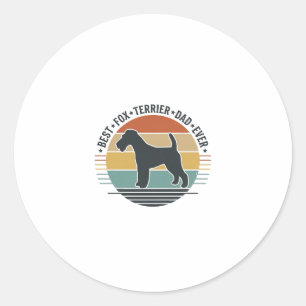 Adesivo Redondo Melhor Pai Fox Terrier de Todos os Tempos Camisa V