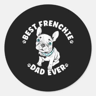 Adesivo Redondo Melhor Pai Francês Nunca Americano Buldogue