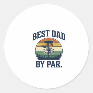 Adesivo Redondo Melhor Pai Pelo Disco de Golfe Par Design Vintage 