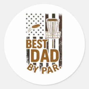 Adesivo Redondo Melhor Pai Por Par - Disc Golf Camuflado Engraçado