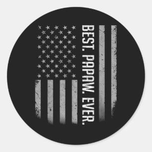 Adesivo Redondo Melhor Papaw De Bandeira Americana Para