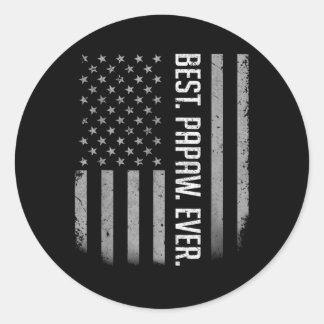 Adesivo Redondo Melhor Papaw De Bandeira Americana Para