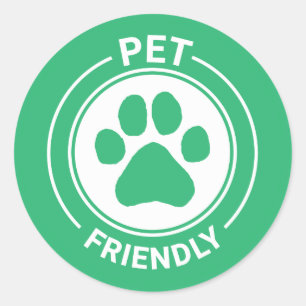 Adesivo Redondo Melhor Paw Desenhado Amigável de Pet - Verde