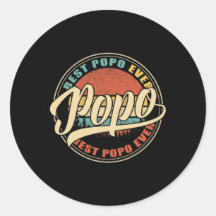 Adesivo Redondo Melhor Popo de Menores Alguma Vez Vintage Retro Fu