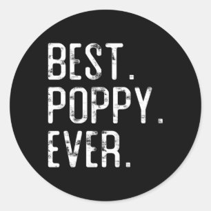 Adesivo Redondo Melhor Poppy De Todos Os Pais €S Dia Para O Avô Da