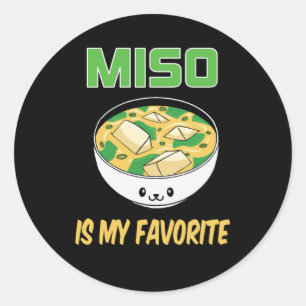 Adesivo Redondo Melhor Presente de Lover da Sopa Miso Miso é o
