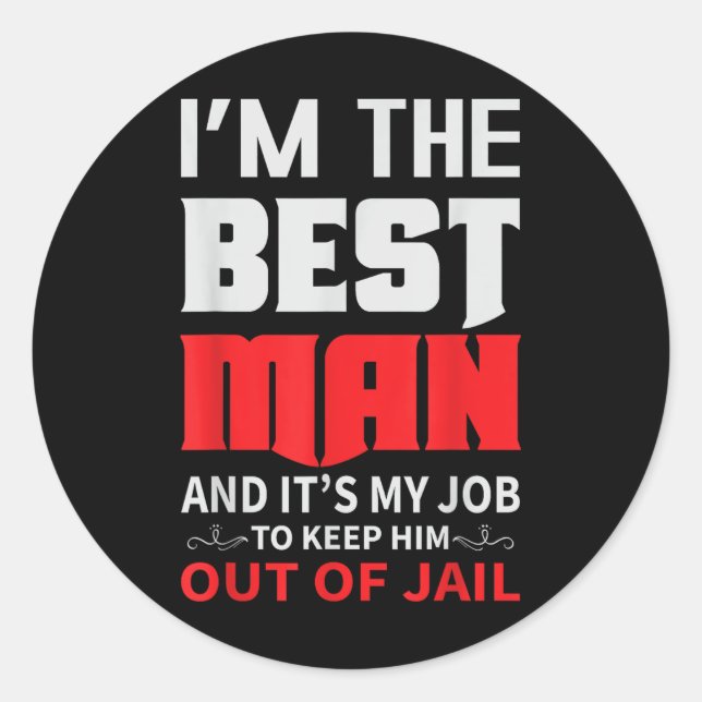 Adesivo Redondo Melhor Solteiro De Casamento Engraçado Festa M (Frente)