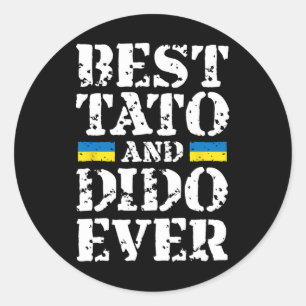 Adesivo Redondo Melhor Tato E Dido De Sempre Ucrânia Dia Dos Pais
