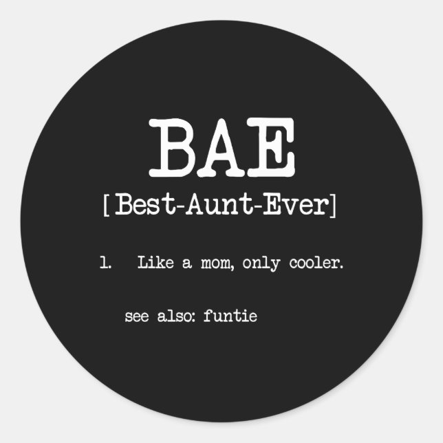 Adesivo Redondo Melhor Tia Ever BAE Legal Presentes (Frente)