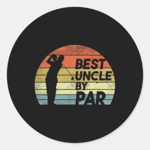 Adesivo Redondo Melhor Tio Por Par Golf Dia de os pais Golfer Tio
