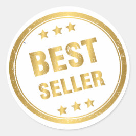 Adesivo Redondo Melhor Vendedor Dourado