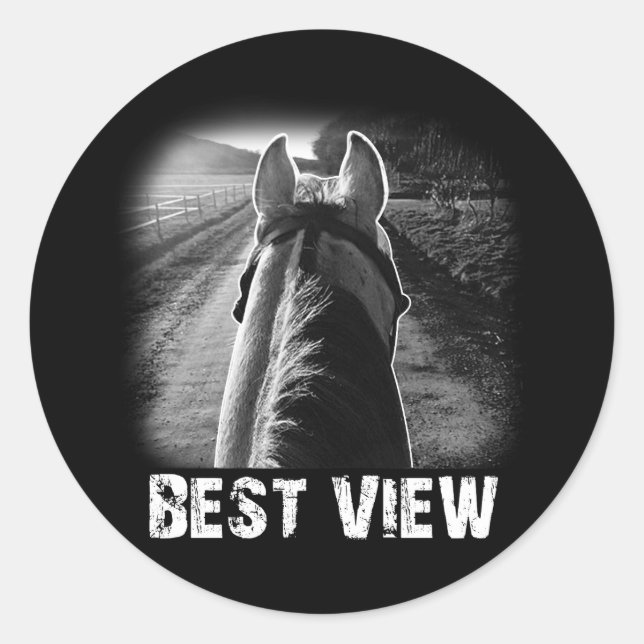 Adesivo Redondo Melhor Visão Do Cavalo Das Ideias Do Cavalo De Trá (Frente)