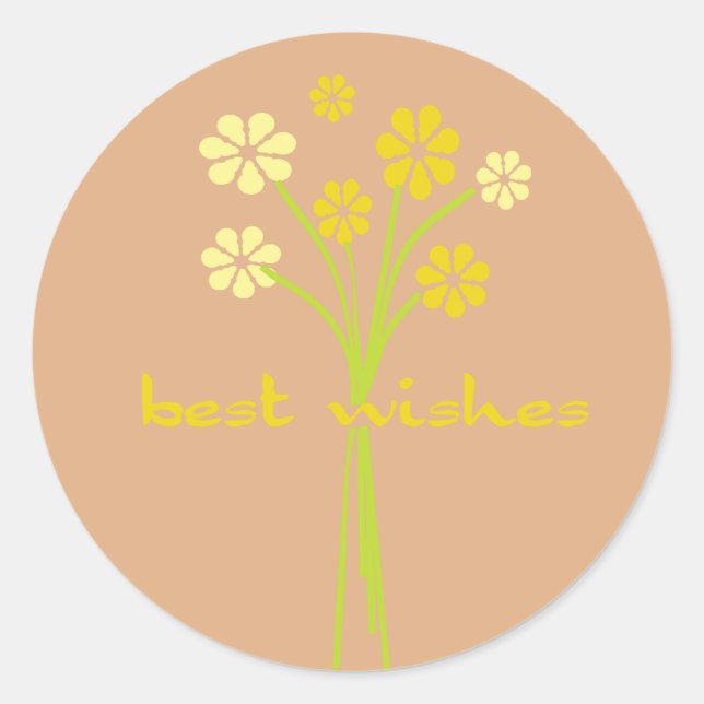 Adesivo Redondo Melhores desejos (Frente)