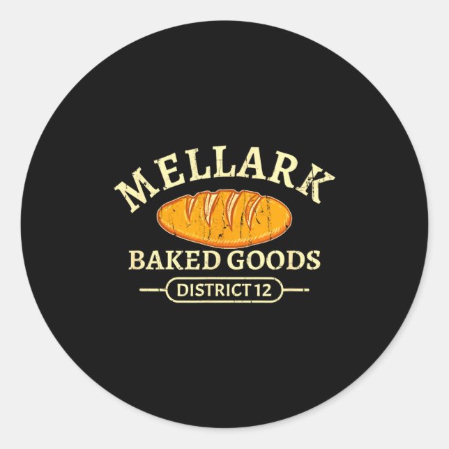 Adesivo Redondo Mellark Baked Good Funny Baking Quote Bakery Bread (Frente)