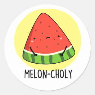 Adesivo Redondo Melon Choly Funny Sad Watermelon Pun