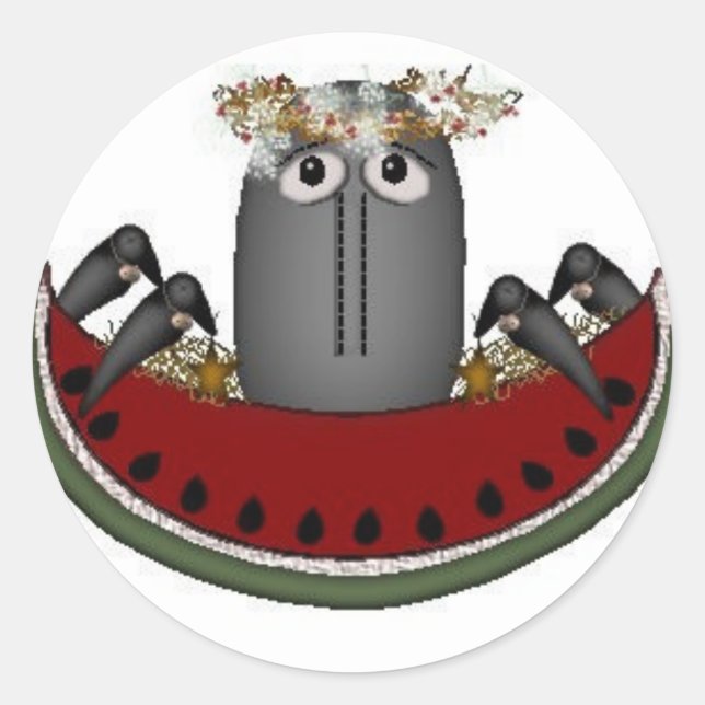 Adesivo Redondo Melon & Crows Sticker (Frente)