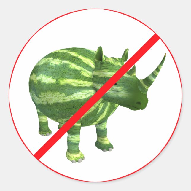 Adesivo Redondo Melon Rhinos Proibido! (Frente)