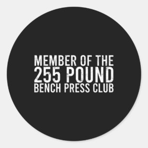 Adesivo Redondo Membro Do Bench Press Club De 225 Libras - Gym Bod