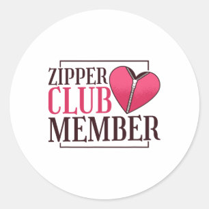 Adesivo Redondo Membro do Zipper Club Sensibilização para a Cripto