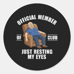 Adesivo Redondo Membro Orgulhoso do Clube de Descansar os Olhos Pa