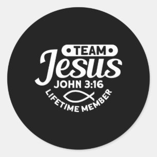 Adesivo Redondo Membro Vitalício da Equipe Jesus João 3_16 - Engra