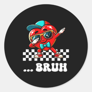 Adesivo Redondo Meme Coração Dabbing Bruh Dito Divertido Irmão Cri