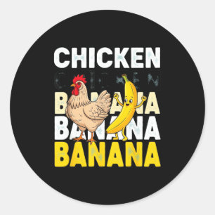 Adesivo Redondo Meme de Dança de Frango Banana Engraçado para Cria