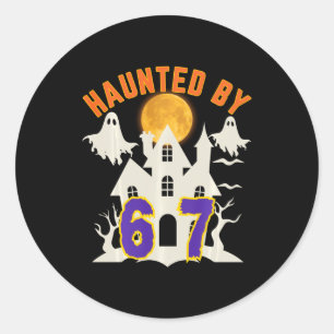 Adesivo Redondo Meme de Fantasma Assombrado de Halloween 67 Seis S