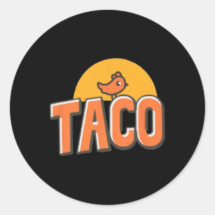 Adesivo Redondo Meme de Frango Engraçado Taco da Moda Trump Sempre