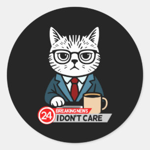 Adesivo Redondo Meme de Gato Engraçado Humor Sarcástico Eu Não Me